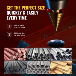 ZELCAN 10 Sizes Titanium Step Drill Bit, 1/4 to 1-3/8 Inches High Speed Steel Drill Cone Bits for Sheet Metal Hole Drilling Cutting, HSS Multi Size Hole Stepped Up Unibit for DIY Lovers Electrician 14 ZELCAN 10 Sizes Titanium Step Drill Bit, 1/4 to 1-3/8 Inches High Speed Steel Drill Cone Bits for Sheet Metal Hole Drilling Cutting, HSS Multi Size Hole Stepped Up Unibit for DIY Lovers Electrician - Image 6