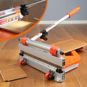 Laminate/Vinyl Floor Cutter, 13” Vinyl Plank Cutter with Wheels – Easy Angle & Length Cutting, Flooring Tools - Cuts Laminate Floor, Engineered Wood, LVP, LVT, VCT, SPC, WPC, HSS Blade/LED Light - Image 2