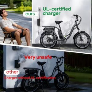 Hyleton UL Certified 54.6V 2A Fast Electric Bike Battery Charger (Three Plugs), 48V Lithium Battery Charger, Overvoltage/Overcurrent/Overtemperature/Short Circuit Protection, Fireproof V0 Housing. - Image 5