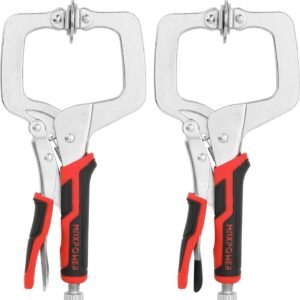 MAXPOWER 11-Inch Locking C Clamp Set, 2 Pack Metal Face Clamp with Large Flat Swivel Pads, Adjustable Heavy Duty C Clamps Locking Pliers for Woodworking, Carpentry, Cabinetry, Welding and Repair - Image 9