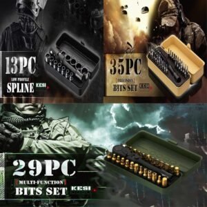 KESI Tool Torx Bit Set 77-Piece, Fully Armed Bits Ratchet Set with 13-Piece 1/4" Dr. Low Profile Sockets, 1/4" Dr 29-piece, and 35-piece Multi Function Bit Set - Image 4