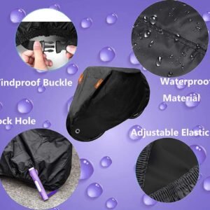 Indeed BUY Bike Cover for 1, 2 or 3 Bikes Waterproof Bicycle Cover Outdoor Bike Storage Covers XL XXL 420D Heavy Duty Rain Sun UV Wind Proof for Mountain Road Electric Bike etc - Image 3