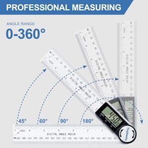 Digital Angle Finder Protractor, 3rd Generation Quick Display Angle Gauge Ruler, 7-Inch (200mm) Professional Measuring Tool for Woodworking, Carpentry, and Construction 13 Digital Angle Finder Protractor, 3rd Generation Quick Display Angle Gauge Ruler, 7-Inch (200mm) Professional Measuring Tool for Woodworking, Carpentry, and Construction - Image 4