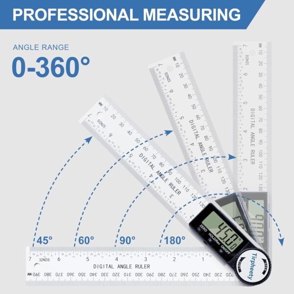 Digital Angle Finder Protractor, 3rd Generation Quick Display Angle Gauge Ruler, 7-Inch (200mm) Professional Measuring Tool for Woodworking, Carpentry, and Construction 4 81iWwFbxp4L. AC SL1500