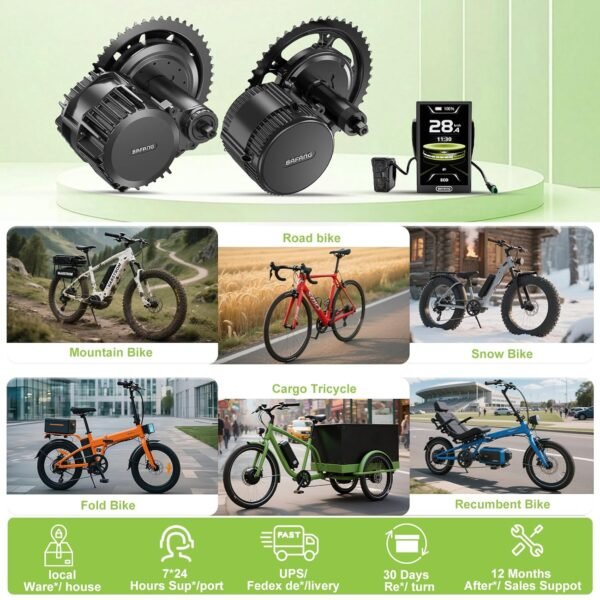 Bafang 1000W Mid Drive Kit with Battery(Optional) :Bafang HD BBS03 Ebike Conversion Kit with Display,48V/52V 8Fun Electric Bike Conversion Kit for Moutain Road Bike(500C,Without Battery) 8 81is7RI4eTL. SL1500