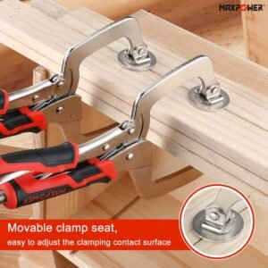 MAXPOWER 11-Inch Locking C Clamp Set, 2 Pack Metal Face Clamp with Large Flat Swivel Pads, Adjustable Heavy Duty C Clamps Locking Pliers for Woodworking, Carpentry, Cabinetry, Welding and Repair - Image 6