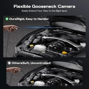 Two-Way Articulating Borescope Camera with Light: Industrial Endoscope Inspection Snake Camera - Flexible Bore Scope Cam with 0.33in Articulated Probe for Mechanic Automotive Engine Wall - 5.5FT - Image 8
