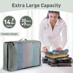 8-Piece Packing Cubes for Travel, Mesh Luggage Organizers with Shoe Bag, Toiletry Bag, Laundry Pouches, 4 Sizes (XL/L/M/S) for Suitcase Organization, Men Women Kids, Avocado Green - Image 7