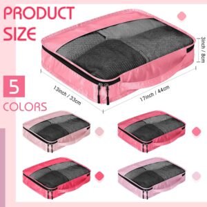 5 Pcs Packing Cubes for Suitcase Large Travel Cubes Carry on Luggage Organizer Bags for Clothes Accessories(L,Pink) 10 5 Pcs Packing Cubes for Suitcase Large Travel Cubes Carry on Luggage Organizer Bags for Clothes Accessories(L,Pink) - Image 3