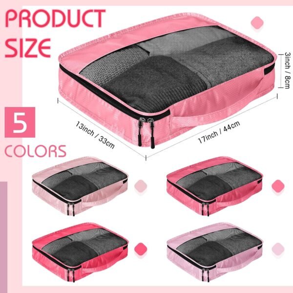5 Pcs Packing Cubes for Suitcase Large Travel Cubes Carry on Luggage Organizer Bags for Clothes Accessories(L,Pink) 3 81pLNFyPUSL. AC SL1500