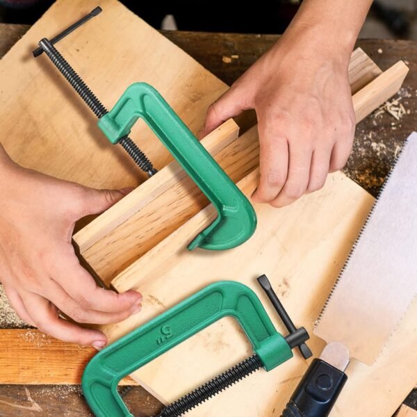 4 Pcs C Clamp Set 5 Inch Heavy Duty G-Clamps Automotive and Wood Working Clamps with Jaw Opening Sliding for DIY Carpentry Woodworking Welding and Building(5 Inch, Green) 5 81pqGNuIMyL. AC SL1500