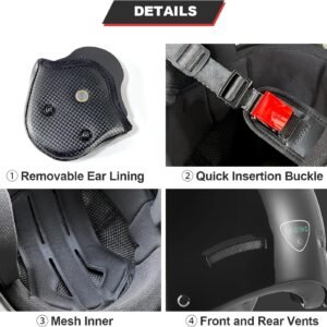 Motorcycle Helmet DOT Certified, German Style Half Helmet Electric Bike Scooter with Windshield Glasses Cool Retro Helmet for Men and Women - Image 6