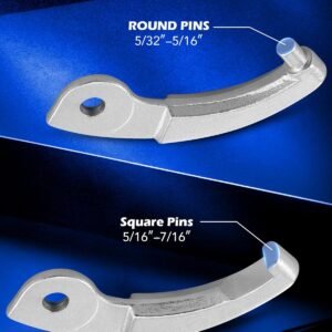 Orion Motor Tech 8pc Adjustable Pin Spanner Wrench Tool Set, Spanner Nut Wrench Tools with Changeable Heads for Pipes Heating Cars, Coilover Hook Wrenches for Suspension System, 3/4" to 6-1/10" - Image 7