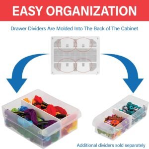 Akro-Mils 24-Drawer Plastic Drawer Storage Cabinet for Garage Organization, Bead Organizer, Building Bricks Storage, Teacher Toolbox, Makeup Organizer, 20" W x 6" D x 16" H, 10724 Black - Image 6