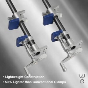 WORKPRO 2-Pack 3/4'' Pipe Clamps, Wood Gluing Pipe Clamp Set with H-shaped Feet, Lightweight Cast Aluminum Quick Release Wood Clamps for Woodworking, Carpentry, Home Improvement, and DIY Projects 16 WORKPRO 2-Pack 3/4'' Pipe Clamps, Wood Gluing Pipe Clamp Set with H-shaped Feet, Lightweight Cast Aluminum Quick Release Wood Clamps for Woodworking, Carpentry, Home Improvement, and DIY Projects - Image 7