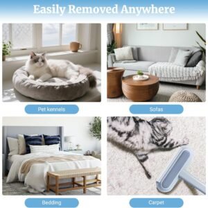 4 in 1 Multifunctional Reusable Pet Hair Remover Brush,Dog & Cat Hair Remover Tool for Couch,Bedding & Carpet,Washable Fur Remover with Dual-Sided Cleaning Brush - Image 4