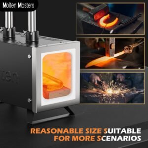 MMasters 2 Burner Propane Forge Kit – Square Mini Gas Forge with Base for Knife Making, Blacksmithing & Farrier Tools - Image 5