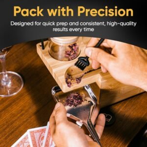 BlueBus TIGER Metal Rolling Tray and Cone Loader - Compact Stainless-Steel Rolling Tray Set with Packing Stick - Rust Resistant Easy to Store – Rolling kit with a Built in Funnel - Image 5