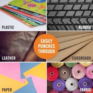 Professional Heavy Duty Belt Hole Puncher for Leather, Multi-Size Rotary Leather Hole Punch Tool Set with Ergonomic Handles for Easy, Precise Belt Fixes, Straps, Collars, Bags, Shoes, DIY Crafts - Image 8