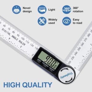 Digital Angle Finder Protractor, 3rd Generation Quick Display Angle Gauge Ruler, 7-Inch (200mm) Professional Measuring Tool for Woodworking, Carpentry, and Construction 14 Digital Angle Finder Protractor, 3rd Generation Quick Display Angle Gauge Ruler, 7-Inch (200mm) Professional Measuring Tool for Woodworking, Carpentry, and Construction - Image 5