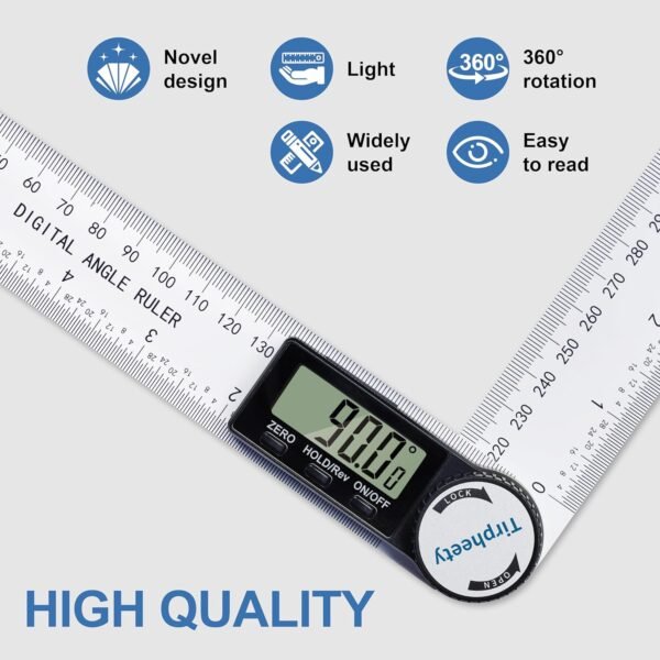 Digital Angle Finder Protractor, 3rd Generation Quick Display Angle Gauge Ruler, 7-Inch (200mm) Professional Measuring Tool for Woodworking, Carpentry, and Construction 5 81uVIogxZ9L. AC SL1500