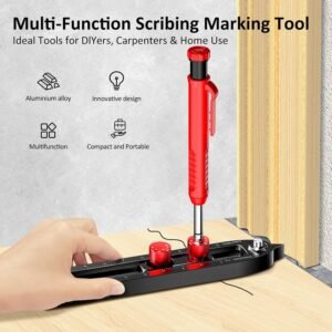 Multi-Function Scribing Tool, DIY Woodworking Scriber Line Maker, Portable Aluminum Alloy Woodworking Compass Scriber Tool, Inch Circle Marking Gauge,Deep Hole Carpenter Pencils 6 Refills. 11 Multi-Function Scribing Tool, DIY Woodworking Scriber Line Maker, Portable Aluminum Alloy Woodworking Compass Scriber Tool, Inch Circle Marking Gauge,Deep Hole Carpenter Pencils 6 Refills. - Image 3