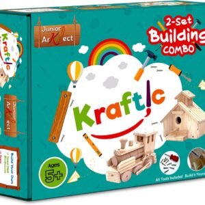 Kraftic Woodworking Building Kit for Kids and Adults, 2 Educational DIY Carpentry Construction Wood Model Kit Toy Projects for Boys and Girls - Build a Wooden Town Hall Birdhouse and Train 16 Kraftic Woodworking Building Kit for Kids and Adults, 2 Educational DIY Carpentry Construction Wood Model Kit Toy Projects for Boys and Girls - Build a Wooden Town Hall Birdhouse and Train - Image 8