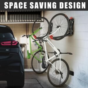 Wallmaster BIKEPAL Swivel Bike Rack, Wall Mounted Vertical Bike Storage Hanger, Space Saving for Home and Garage, 4 Pack - Image 3