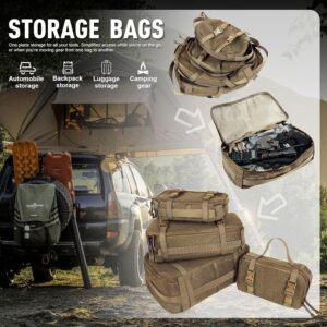 4 Set Tactical Packing Cubes ，Compressible Mesh Duffle Storage Bag,Portable Edc Molle Pouch Organizer. - Image 6