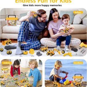 Take Apart Construction Truck Excavator Toys for Kids Ages 3-8, STEM Learning Building Toys with Electric Drill & Puzzle Play, Educational Engineering Birthday for Boys Kids Toddlers 14 Take Apart Construction Truck Excavator Toys for Kids Ages 3-8, STEM Learning Building Toys with Electric Drill & Puzzle Play, Educational Engineering Birthday for Boys Kids Toddlers - Image 7