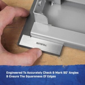 Faithfull Engineers Steel Try Square 100mm (4in) – Precision Ground, Hardened Steel Blade, Accurate Marking, Measuring & Layout Tool for Metalworking & Woodworking - Image 4