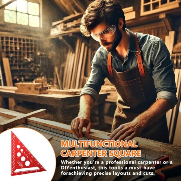 Metal Square 7 Inch-Accurate Carpenter Square Tool,Versatile Aluminum Rafte Square for Carpentry and DIY Projects,red 7 91 o Y R+yL. SL1500