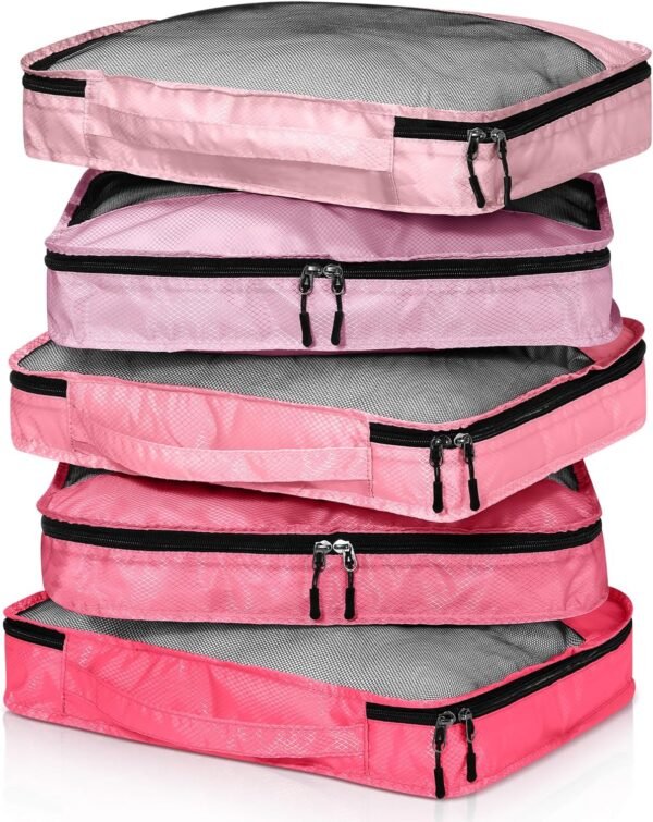 5 Pcs Packing Cubes for Suitcase Large Travel Cubes Carry on Luggage Organizer Bags for Clothes Accessories(L,Pink) 2 918 MLbidsL. AC SL1500
