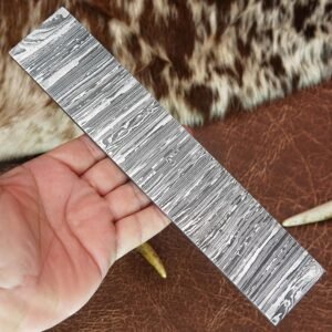 ColdLand Damascus Billet - 10 Inch Full Tang Damascus Steel Billet for Knife Making, Jewellery Making & Multipurpose Use - Knife Blade with Fire Twist Pattern - NABT02 - Image 4