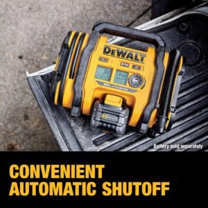 DEWALT Tire Inflator Portable Air Compressor 20V MAX, Car Air Pump with Automatic Shut Off, LED Light, Tool Only (DCC020IB) - Image 8