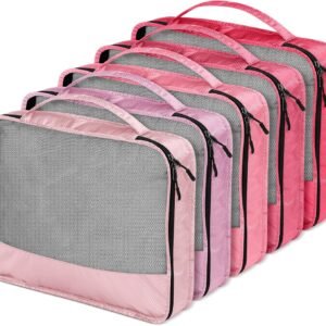 5 Pcs Packing Cubes for Suitcase Large Travel Cubes Carry on Luggage Organizer Bags for Clothes Accessories(L,Pink) 13 5 Pcs Packing Cubes for Suitcase Large Travel Cubes Carry on Luggage Organizer Bags for Clothes Accessories(L,Pink) - Image 6