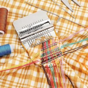 HUSSAIN Small Loom-Speedweve Type Weave Tool DIY Small Textile Machine Wooden Convenient Darning Machine Loom Metal DIY Textile Tools for Mending Clothes Quickly Easily - Image 6