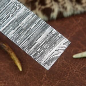 ColdLand Damascus Billet - 10 Inch Full Tang Damascus Steel Billet for Knife Making, Jewellery Making & Multipurpose Use - Knife Blade with Fire Twist Pattern - NABT02 - Image 5