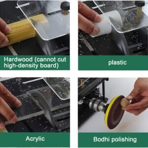 CNCEST Mini Dining Table Found, Upgrade Model 0-90 ° slant Moving Brush Equipment for Woodworking Do-it-yourself Interest Design Reducing Workbench Found Home( 3000R/Min) - Image 4