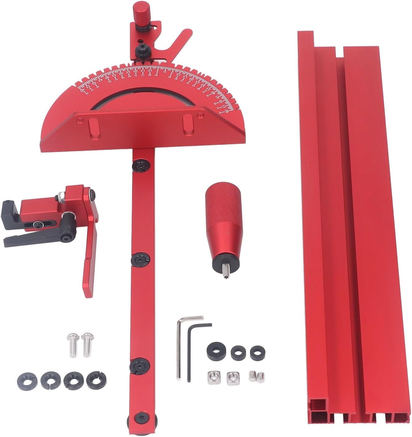 Accuracy Miter Scale Fencing, T Monitor Light Weight Aluminum Desk Observed Miter Scale along with Restriction Deter, Accurate Inscription Maker Equipment for Repeated Decrease Flip Deter Carpentry Devices