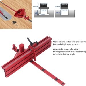 Accuracy Miter Scale Fencing, T Monitor Light Weight Aluminum Desk Observed Miter Scale along with Restriction Deter, Accurate Inscription Maker Equipment for Repeated Decrease Flip Deter Carpentry Devices - Image 5