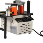 110V Woodworking Side Bander Lace Device Portable Side Bander Contour Straight Side Lace Device, Dual Edge Gluing Edgebander Establish along with 200g Glue-Melting Container 120-180ºC Temp Command