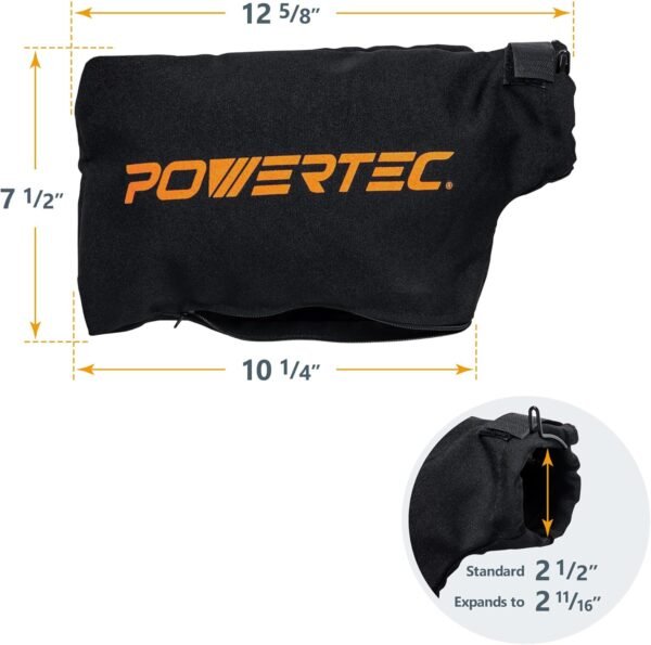 POWERTEC Miter Observed Dirt Debt Collector Bag for 10", 12" Miter Saw, Suits Suggested 2-1/2" Dirt Slots, Hook as well as Loophole Dirt Bag w/Zipper as well as Wired Flexible Mean District Sander, 2PK (75075-P2) 5 1772069777 81K7cUbrspL. AC SL1500
