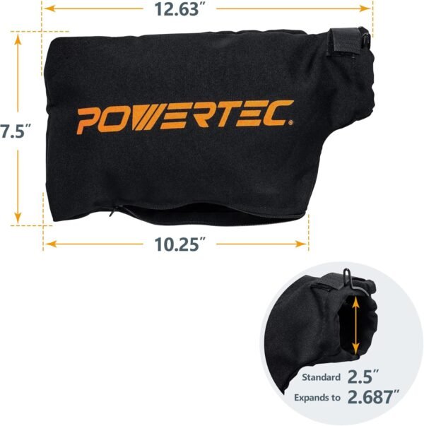 POWERTEC Miter Observed Dirt Debt Collector Bag for 10", 12" Miter Saw, Suits Suggested 2-1/2" Dirt Slots, Hook as well as Loophole Dirt Bag w/Zipper as well as Wired Flexible Mean District Sander, 2PK (75075-P2) 6 1772069779 81oPSxABvgL. AC SL1500