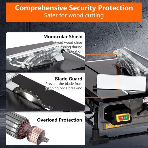 8-inch Dining Table Found for Jobsite, 6.7-Amp Copper Electric Motor, Reducing Quicken to 3576RPM, 24T Cutter, Treaty Portable Dining Table Found Set, along with Gliding Miter Scale Do-it-yourself Wood Working as well as Home Furniture Creating, Grey 2 1772102586 81K8F53KZ1L. AC SL1500