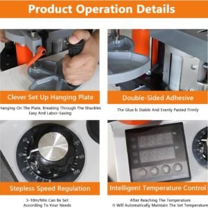 Side Bander, 110V 5m/min Mobile Woodworking Side Lace Device Timber PVC Dual Edge Gluing Side Bander 10-60mm Distance for Straight Arc Edges White - Image 6