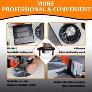 Arc Straight Side Bander, Handheld Side Lace Gluing, Pvc Edgebander Device, 5-10m/ minutes Velocity, 170-190 ℃ Heat level, for PVC Abdominal Work Surfaces(White) - Image 6