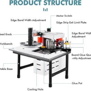 PVC Advantage Bander Equipment for Carpentry, Double-Sided Lace, 7-60mm Distance, for Curved & Straight Edges, Adjustable Temp Management PVC Advantage Bander Equipment for Carpentry, Double-Sided Lace, 7-60mm Distance, for Curved & Straight Edges, Adjustable Temp Management