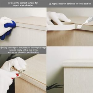 PVC Side Lace, 3/4" x 25ft Matt White Side Lace Non Glued White Laminate Border White Laminate Side Lace for Dining Table Cabinetry Home Furniture Trim 11 PVC Side Lace, 3/4" x 25ft Matt White Side Lace Non Glued White Laminate Border White Laminate Side Lace for Dining Table Cabinetry Home Furniture Trim - Image 4