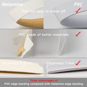 PVC Side Lace, 3/4" x 25ft Matt White Side Lace Non Glued White Laminate Border White Laminate Side Lace for Dining Table Cabinetry Home Furniture Trim 12 PVC Side Lace, 3/4" x 25ft Matt White Side Lace Non Glued White Laminate Border White Laminate Side Lace for Dining Table Cabinetry Home Furniture Trim - Image 5